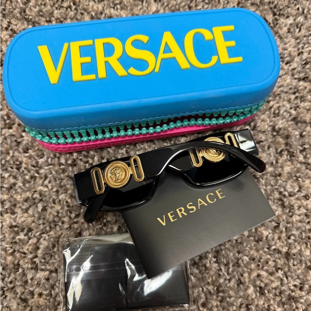 KIDS Versace Black Sunglasses with Blue Case